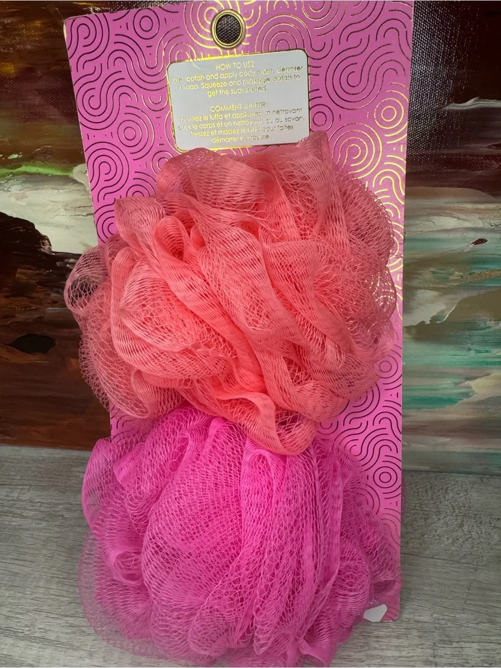 Must Have Pink and Coral Luxury Loofah Set